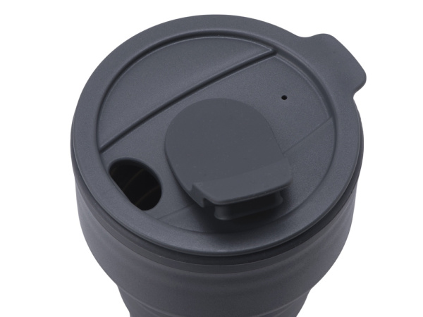 Силиконовый складной стакан «GoCup», Цвет темно-серый