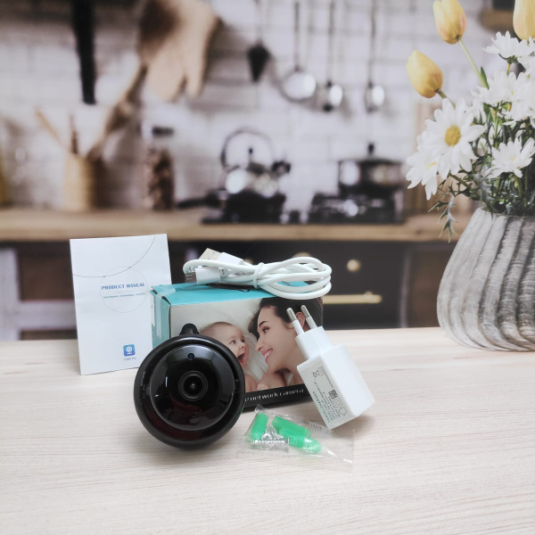 Охранная мини Wi-Fi Smart Net Camera V380 Pro с микрофоном, датчиком движения и сигналом тревоги