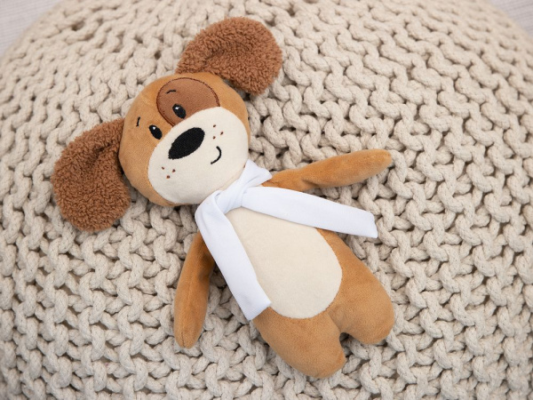Мягкая игрушка Beastie Toys, собачка с белым шарфом, 27,5х9,5 см