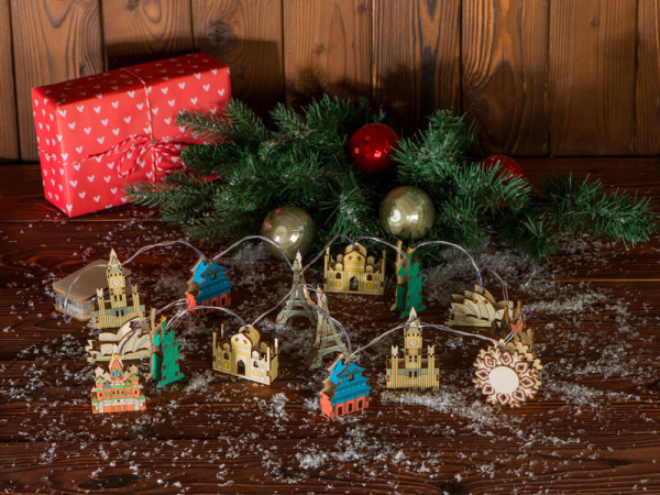 Ёлочная гирлянда «Достопримечательности мира», Цвет разноцветный