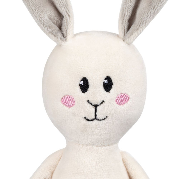 Мягкая игрушка Beastie Toys, заяц с белым шарфом, 27,5х9,5 см