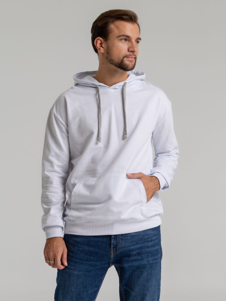 Толстовка с капюшоном Unit Kirenga, белая, XS–4XL