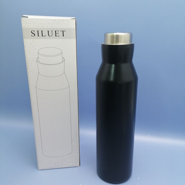 Термобутылка герметичная вакуумная Siluet 600 мл из высококачественной нержавеющей стали, цвет в ассортименте / Двойные стенки с вакуумной медной изоляцией