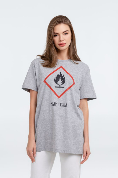 Футболка «Жар-птица», серый меланж, S–XXL