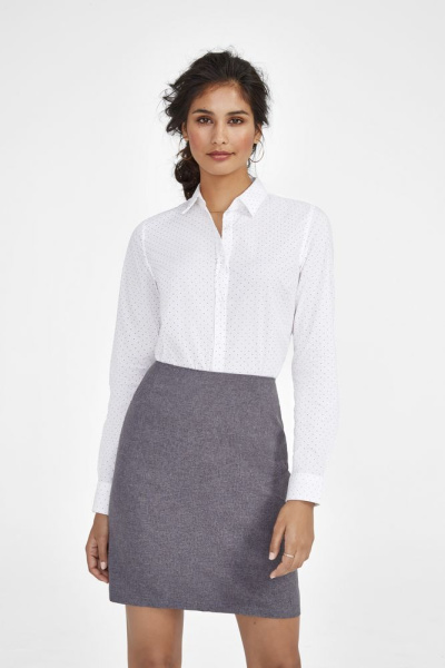 Рубашка женская Becker Women, белая с темно-синим, XS–XXL