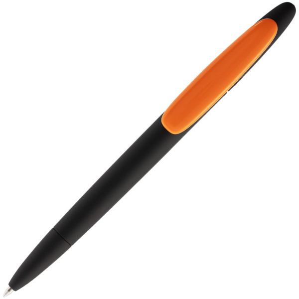 Ручка шариковая Prodir DS5 TRR-P Soft Touch, черная с оранжевым, 14,4х1,1 см
