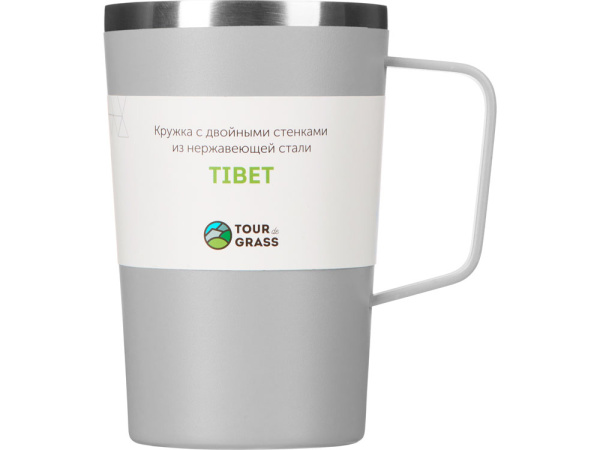 Стальная кружка с двойными стенками и порошковым покрытием «Tibet», Цвет серый
