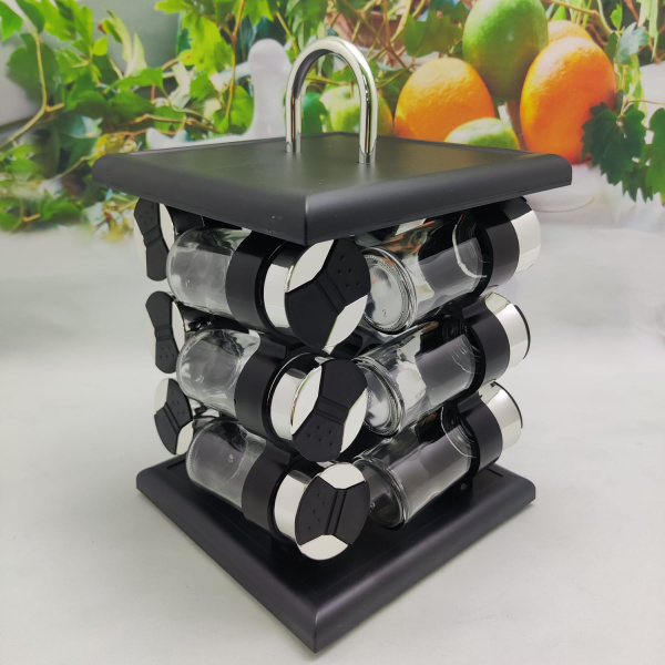 Органайзер-стойка для специй на вращающейся подставке Kitchen (12 емкостей)/Набор для специй