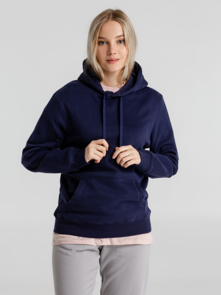 Толстовка с капюшоном унисекс King, темно-синяя, XS–4XL
