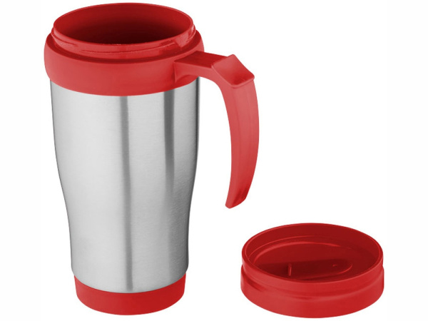 Термокружка «Sanibel», Цвет серебристый/красный