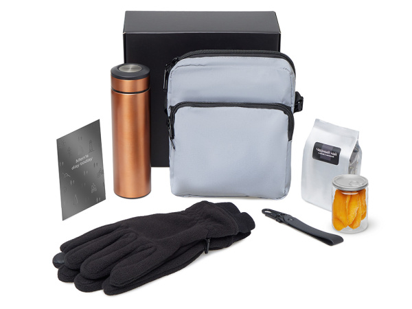 Подарочный набор «Re:m. Step»  с термосом, перчатками и сумкой, Цвет медный