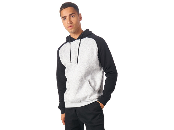 Толстовка с капюшоном «Dublin» мужская, Размер XL, Цвет черный/серый меланж