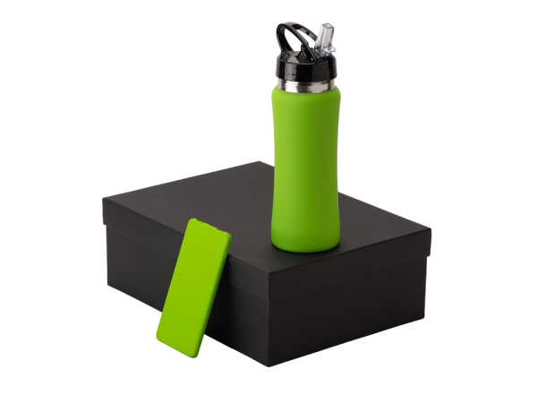 Подарочный набор «COLOR IT» с бутылкой для воды и повербанком, 5000 mAh, Размер 5000 mAh, Цвет зеленое яблоко