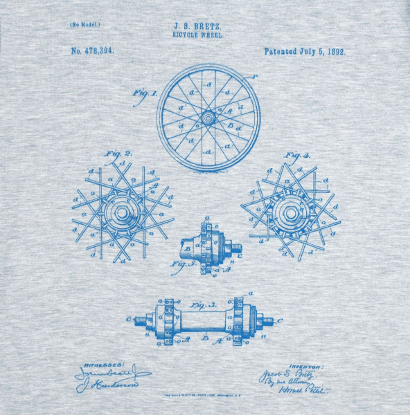 Футболка приталенная Old Patents. Wheel, голубой меланж, S–XXL