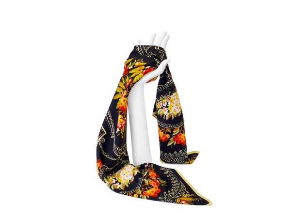 Платок «Тагильский поднос», Цвет черный