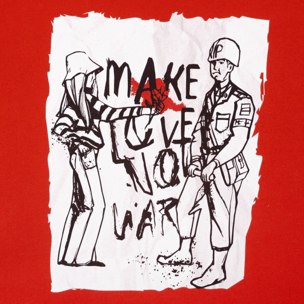 Толстовка Make Love, красная, S–XXL