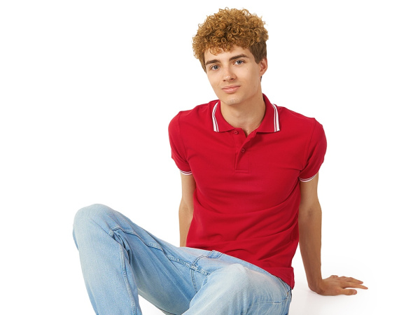 Рубашка поло "Erie" мужская, Размер XL, Цвет красный/белый