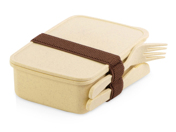 Набор «Refreshment» с термокружкой, блокнотом, ручкой и ланчбоксом, Цвет зеленое яблоко, бежевый, серый