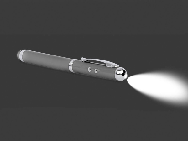 Ручка-стилус шариковая «Каспер» 3 в 1, Цвет серебристый