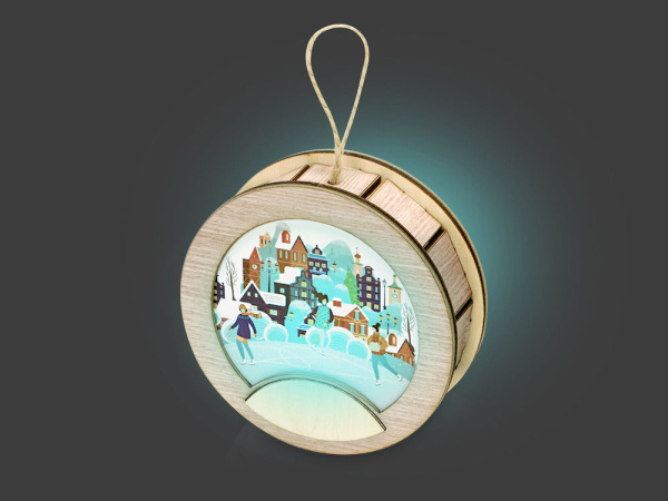 Новогодняя подвеска с подсветкой «Шар», Цвет натуральный, разноцветный