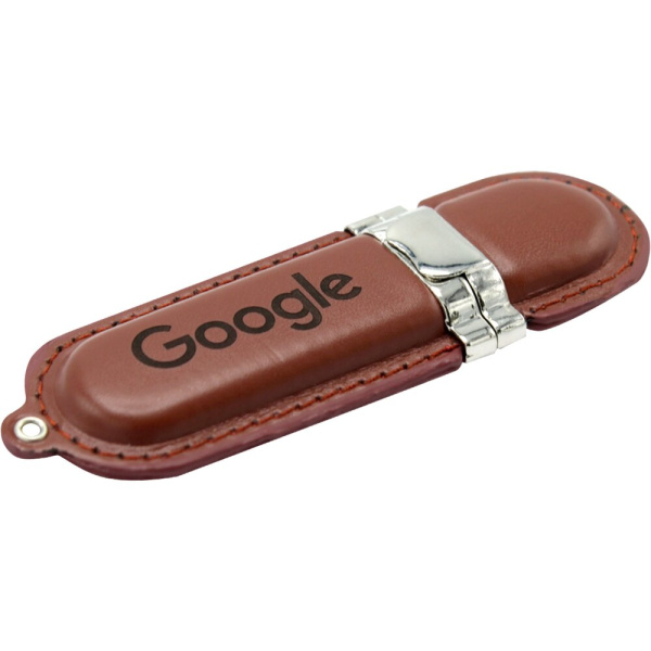 USB накопитель (флешка) Business коричневая кожа, 16 Гб