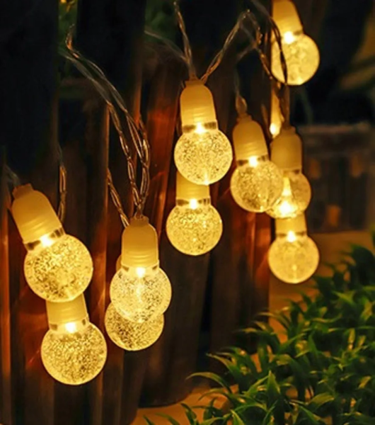 Гирлянда светодиодная "Солнечная", 4 метра, 20 лампочек, с соединителем