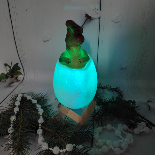Светодиодный ночник Мезозой (лампа - ночник) 3D Динозавр игрушка с пультом управления, 16 цветов
