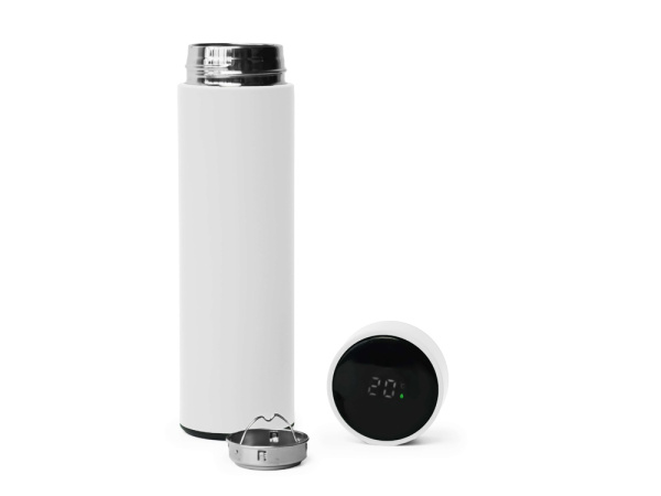 Термос FAMILY MARK LED, индикатор, soft touch, Цвет белый