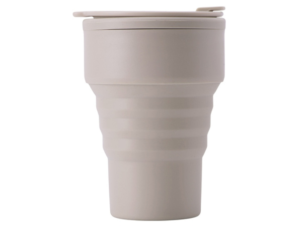 Силиконовый складной стакан «GoCup», Цвет бежевый