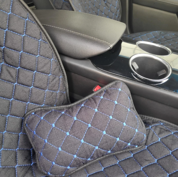 Модельные автонакидки на передние сиденья (льняной комплект) PREMIUM с боковой частью + ПОДУШКА в по