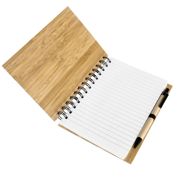 Блокнот на кольцах Bambook с шариковой ручкой, 18х14,5х1,9 см