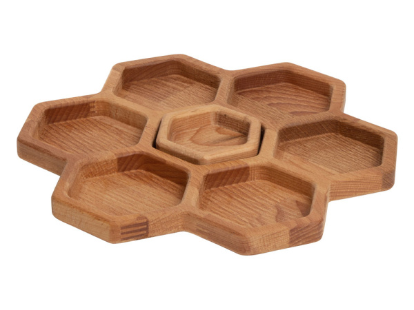 Менажница «Соты», Цвет натуральный коричневый