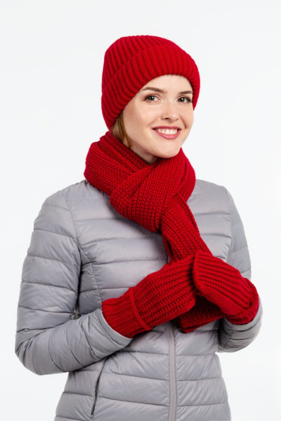 Варежки Nordkyn, глубокий красный, S–XL