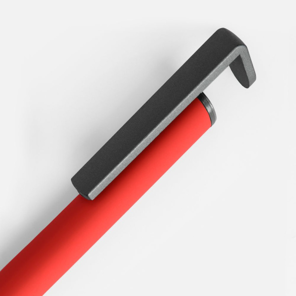Ручка шариковая Standic с подставкой для телефона, красная, 14,5х1,5 см