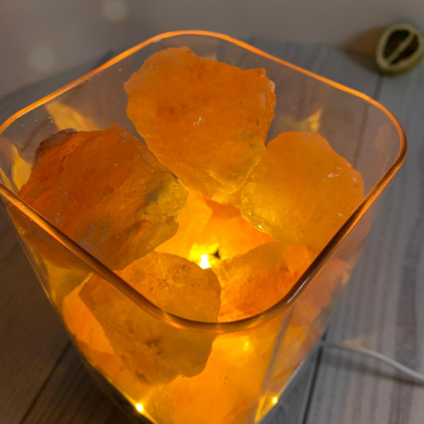 Соляной ионизирующий светильник-ночник «Crystal Salt Lamp» с розовой гималайской солью 0,7 кг