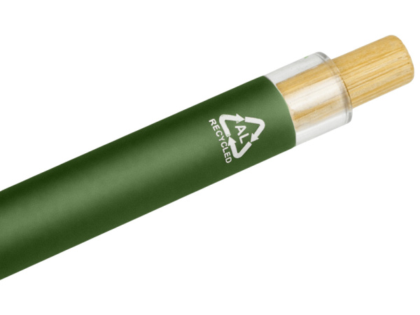 Ручка шариковая из переработанного алюминия «Blossom», Цвет зеленый