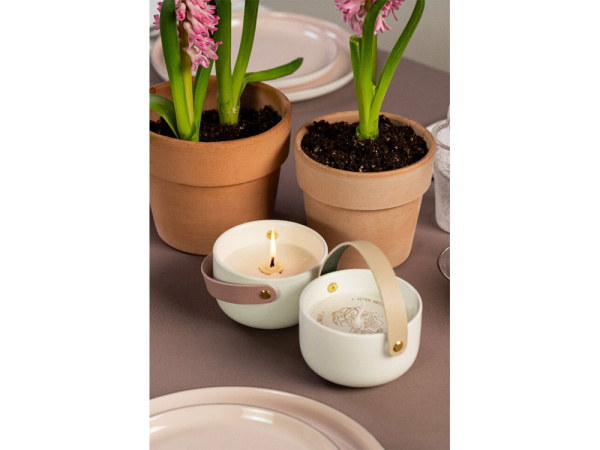 Свеча Valerie Concept, Цвет белый/розовый