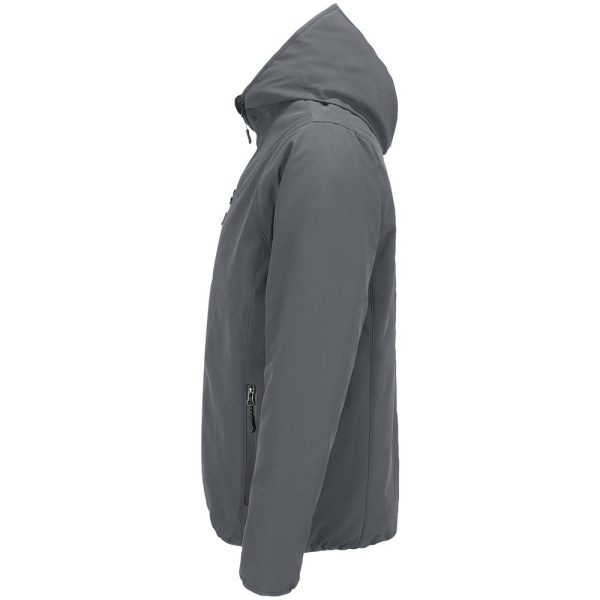 Куртка софтшелл с капюшоном мужская Falcon Men, темно-серая, S–4XL
