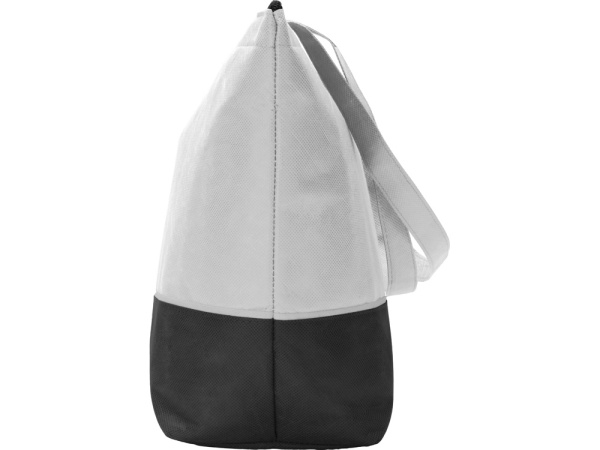 Сумка-холодильник Reviver с длинными ручками из нетканого переработанного материала RPET, Цвет белый/черный