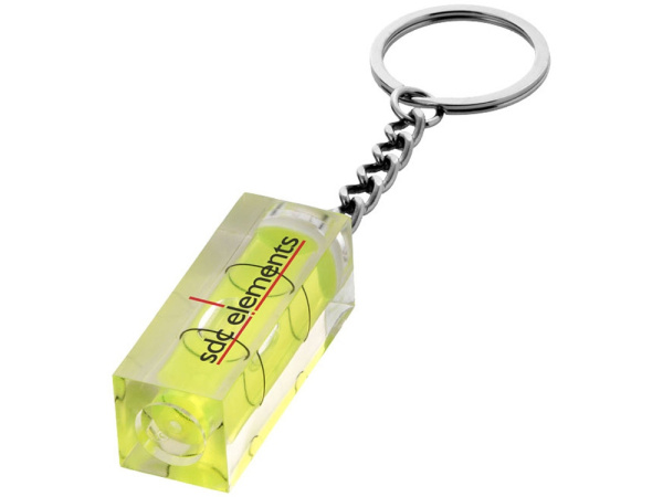 Брелок Leveler с уровнем, Цвет прозрачный желтый/серебристый