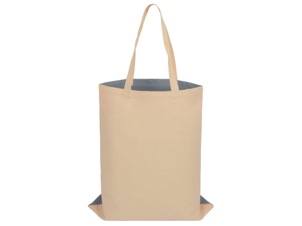 Сумка для шопинга «Twin» двухцветная из хлопка, 180 г/м2, Цвет серый, натуральный