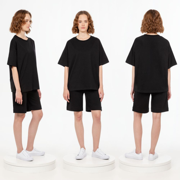 Футболка унисекс оверсайз T3, черная, XS–XXL
