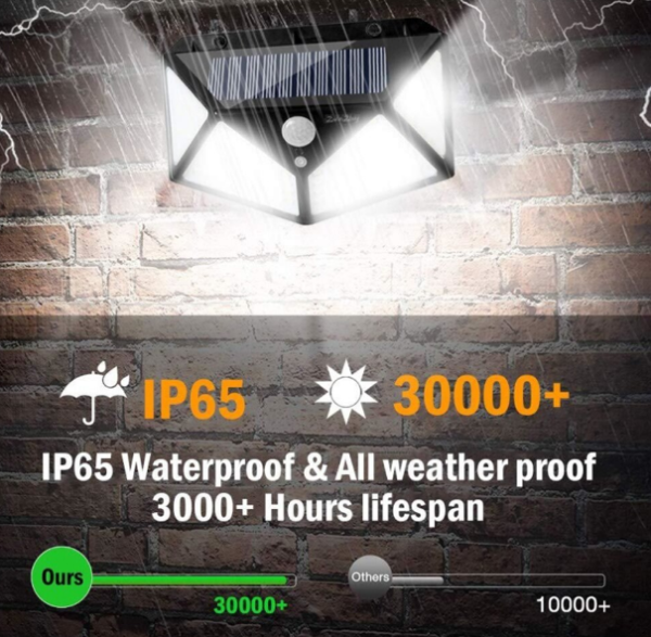 Фонарь с датчиком движения на солнечной батарее 100 LED Solar Interaction Wall Lamp