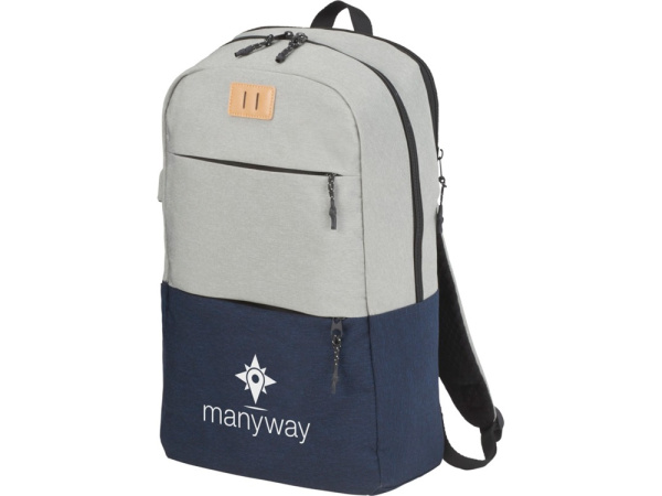 Рюкзак «Cason» для ноутбука 15", Цвет светло-серый/темно-синий