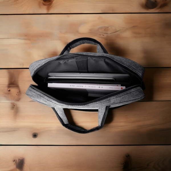 Сумка для ноутбука 15.6"  GrayBag, серый / Крепление для чемодана,  уплотненное дно