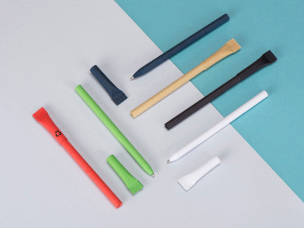 Ручка из переработанной бумаги с колпачком "Recycled", Цвет темно-серый