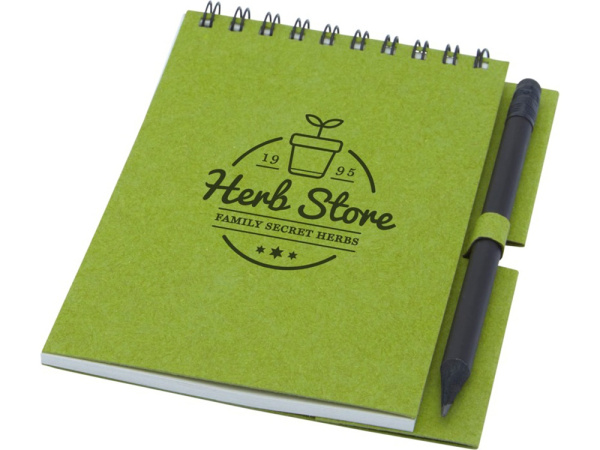 Блокнот A6 «Luciano Eco» с карандашом, Размер A6, Цвет зеленый