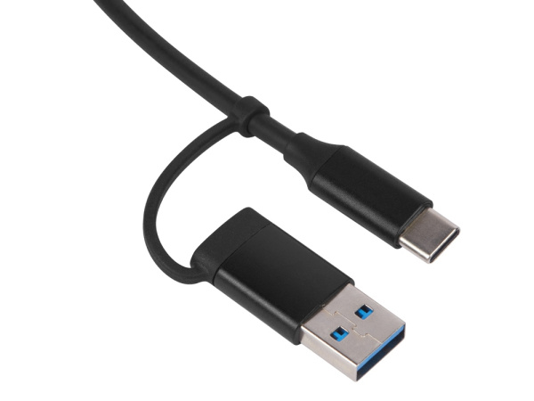 USB-хаб «Link» с коннектором 2-в-1 USB-C и USB-A, 2.0/3.0, Цвет черный