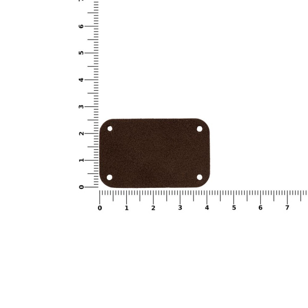 Лейбл Eta Nubuck, S, темно-коричневый, 2,5х4 см