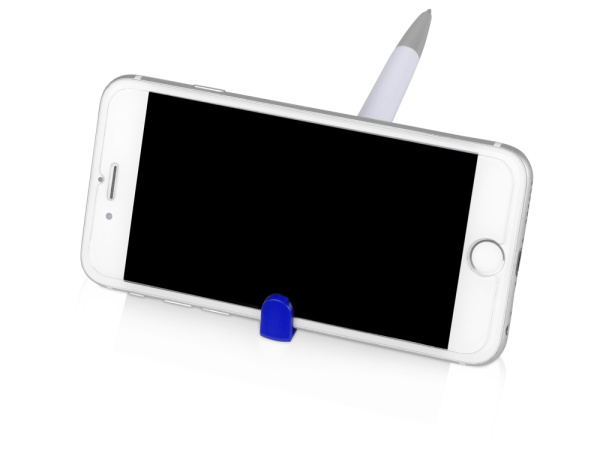 Ручка-подставка «Кипер», Цвет белый/синий/серебристый